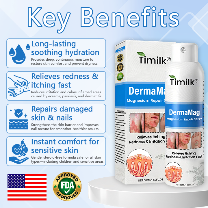 ✅ Official Store: Timilk® DermaMag Magnesium Repair Spray 🔥 FDA Certified (Clinically Proven Relief for Psoriasis, Eczema, and Chronic Skin Irritation 🌿)
